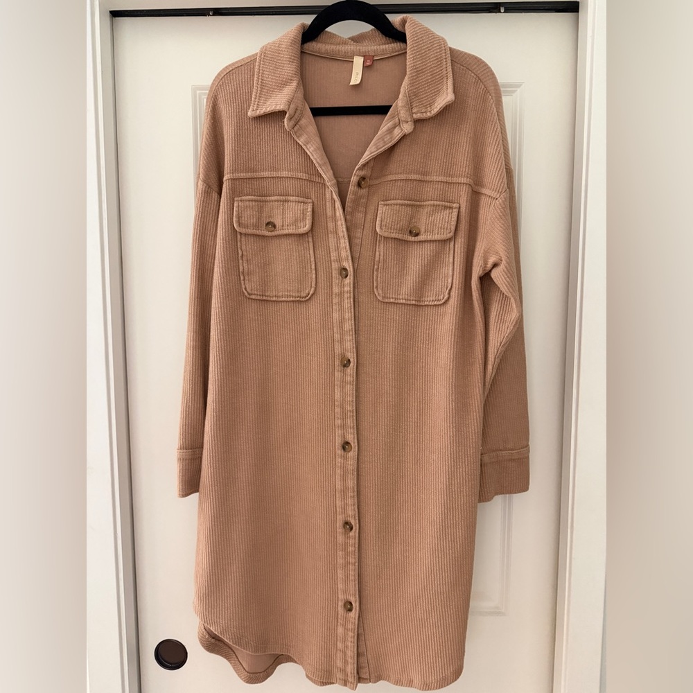 Pilcro Corduroy Button-Up Shirt Dress